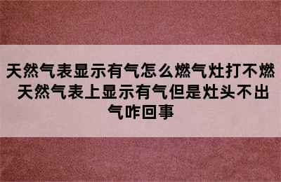 天然气表显示有气怎么燃气灶打不燃 天然气表上显示有气但是灶头不出气咋回事